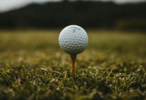 Titleist golf ball on a tee